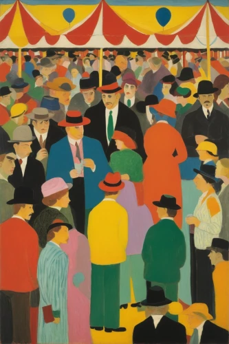 carnival tent,crowd of people,the market,large market,crowd,crowds,circus tent,market,annual fair,eisteddfod,audience,big top,the crowd,olle gill,fairground,spectator,regatta,marquees,1929,seller,Art,Artistic Painting,Artistic Painting 09
