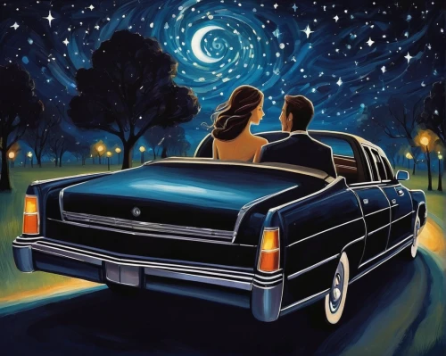 moon car,honeymoon,cd cover,album cover,night scene,stargazing,mercedes-benz w120,night highway,the moon and the stars,mercedes-benz w201,night stars,station wagon-station wagon,mercedes-benz w126,mercedes benz w123,headlights,astronomers,taxi cab,mercedes 180,retro automobile,convertible,Illustration,Abstract Fantasy,Abstract Fantasy 02