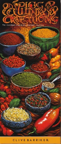 cooking book cover,recipe book,latin american food,spice souk,southwestern united states food,chile and frijoles festival,spanish rice,old cooking books,bird's eye chili,cd cover,chili powder,puerto rican cuisine,southern cooking,sofrito,mexican foods,eritrean cuisine,mediterranean cuisine,colored spices,chili con carne,south indian cuisine,Illustration,Realistic Fantasy,Realistic Fantasy 33