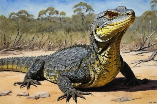 iguanidae,cyclura nubila,desert iguana,gorgonops,iguana,chroicocephalus ridibundus,philomachus pugnax,tirannosaurus,leuconotopicus,alligator mississipiensis,aratinga solstitialis,goanna,cretoxyrhina,landmannahellir,aucasaurus,agaricomycetes,macropus rufogriseus,scombridae,eleutherodactylus,crocodilia,Illustration,Paper based,Paper Based 05