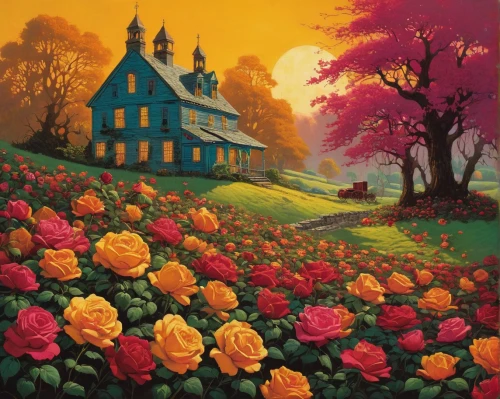 cottage garden,tulip festival,old country roses,home landscape,landscape rose,colorful roses,blanket of flowers,flower garden,witch's house,tulip field,church painting,flower field,country cottage,tulips field,yellow garden,field of flowers,flower painting,free land-rose,rosebushes,flowers field,Conceptual Art,Sci-Fi,Sci-Fi 17