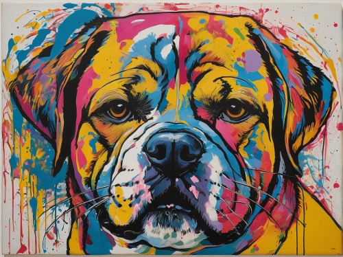 bulldog,cool pop art,mastiff,american bulldog,bullmastiff,popart,color dogs,australian bulldog,pop art colors,english bulldog,warhol,renascence bulldogge,the french bulldog,american mastiff,catahoula bulldog,bruno jura hound,pop art style,spanish mastiff,white english bulldog,dorset olde tyme bulldogge,Conceptual Art,Graffiti Art,Graffiti Art 06