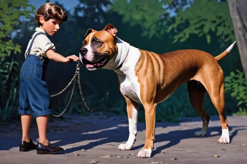 giant dog breed,boy and dog,american staffordshire terrier,fila brasileiro,amstaff,bully kutta,rhodesian ridgeback,great dane,american mastiff,boerboel,large münsterländer,bruno jura hound,dog breed,dobermann,american pit bull terrier,hanover hound,cretan hound,appenzeller sennenhund,doberman,bullmastiff,Illustration,Retro,Retro 04