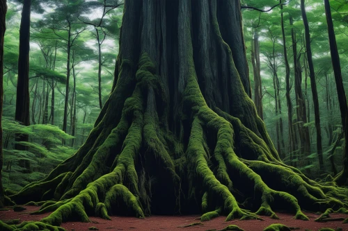 old-growth forest,forest tree,redwood tree,green forest,fir forest,redwoods,the japanese tree,yakushima,kumano kodo,spruce forest,chestnut forest,spruce-fir forest,forest landscape,coniferous forest,arashiyama,deciduous forest,forest background,forest,the forest,the roots of trees,Illustration,Realistic Fantasy,Realistic Fantasy 07