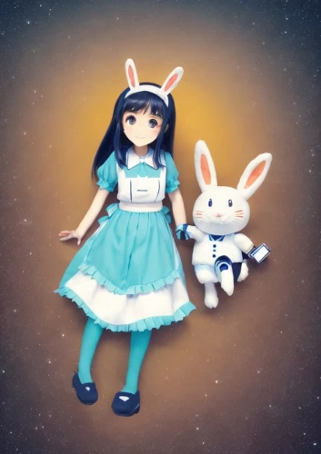 white rabbit,little girl fairy,little rabbit,little bunny,alice,child fairy,kids illustration,white bunny,doll dress,cute cartoon image,rabbits and hares,little boy and girl,handmade doll,deco bunny,dress doll,fairy tale character,bunny,fairy galaxy,fairytale characters,rabbits,Game&Anime,Manga Characters,Dream1
