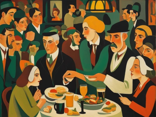 irish pub,the pub,pub,olle gill,peoples,soup kitchen,oktoberfest celebrations,david bates,bistrot,new york restaurant,1920s,roaring twenties couple,tavern,drinking establishment,irish meal,woman at cafe,irish coffee,women at cafe,drinking party,bistro,Art,Artistic Painting,Artistic Painting 35