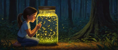fireflies,firefly,lantern,empty jar,glass jar,jar,fairy lanterns,illuminated lantern,mason jar,lanterns,digital painting,glowworm,honey jar,terrarium,lantern string,tea jar,tea-lights,world digital painting,jars,fairy lights,Conceptual Art,Daily,Daily 27