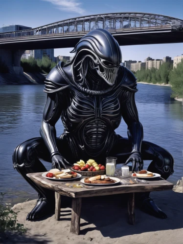 appetite,dining,enjoy the meal,eat,dinner,contact grill,delicious meal,surströmming,chef,district 9,dinner for two,eat away,romantic dinner,fine dining,feast,alien,venom,grilling,sea devil,bbq,Conceptual Art,Sci-Fi,Sci-Fi 02
