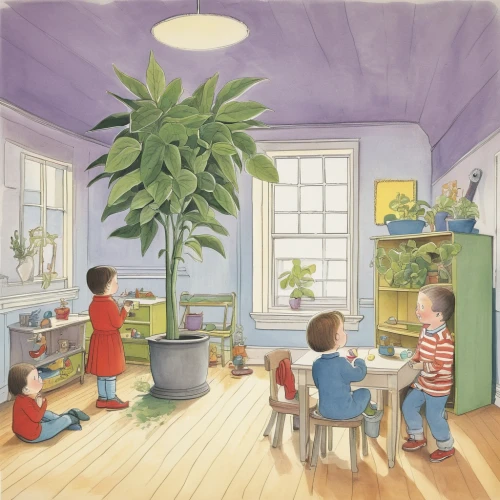 children's room,children's interior,kids room,the little girl's room,nursery,boy's room picture,children's bedroom,nursery decoration,children's background,house plants,houseplant,children studying,cooking book cover,dandelion hall,kids illustration,a collection of short stories for children,childrens books,kindergarten,book illustration,potted plants,Illustration,Black and White,Black and White 22