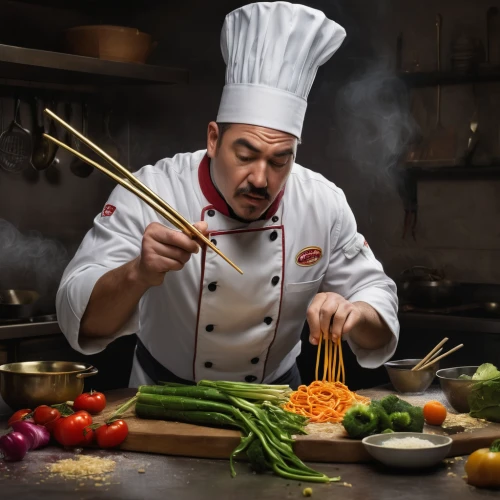men chef,chef,cooking vegetables,chef's uniform,cuisine of madrid,food and cooking,food preparation,sicilian cuisine,brass chopsticks vegetables,cooking book cover,teppanyaki,chef's hat,chef hat,asian cuisine,cuisine classique,stir frying,knife kitchen,restaurants online,gastronomy,cooking show,Conceptual Art,Daily,Daily 01