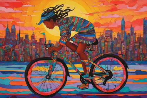 artistic cycling,woman bicycle,cyclist,bicycle,bicycle jersey,bike pop art,bicycling,cycling,cassette cycling,cyclists,bicycle ride,cyclo-cross bicycle,road bicycle,bicycle racing,city bike,racing bicycle,bike city,bicycle clothing,cross-country cycling,road cycling,Illustration,Japanese style,Japanese Style 16