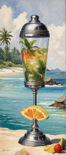 punch bowl,glass painting,summer still-life,agua de valencia,fruitcocktail,tropical drink,fruit cup,beach landscape,oil painting,watermelon painting,beach restaurant,calabash,luau,bowl of fruit in rain,oil painting on canvas,oil lamp,copacabana,ceylon tea,samovar,fragrance teapot,Art,Classical Oil Painting,Classical Oil Painting 12