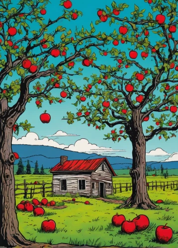 apple trees,apple orchard,apple tree,apple harvest,apple mountain,apple plantation,red apples,home of apple,apple picking,orchards,orchard,picking apple,apple world,apples,apple jam,apple pattern,honeycrisp,red apple,apple logo,cart of apples,Illustration,Children,Children 05