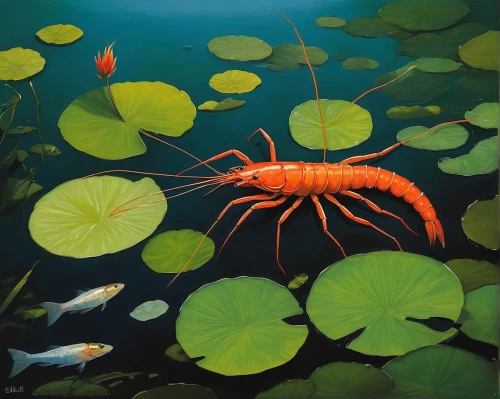 koi pond,freshwater crayfish,river crayfish,freshwater crab,aquatic plant,crayfish party,aquatic plants,koi fish,arctic sweet shrimp,crayfish,koi,underwater landscape,lotus on pond,amphipoda,koi carp,crayfish 1,invertebrate,crustacean,aquatic life,arthropods,Illustration,Realistic Fantasy,Realistic Fantasy 06