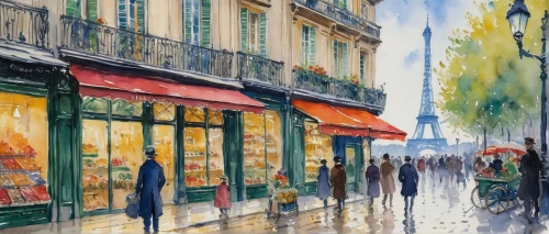 watercolor paris shops,watercolor paris,watercolor paris balcony,paris shops,watercolor shops,paris cafe,paris,watercolor cafe,watercolor painting,watercolor,parisian coffee,french digital background,walking in the rain,bistrot,paris clip art,watercolor background,watercolor pencils,in the rain,street scene,rainy day,Art,Artistic Painting,Artistic Painting 04