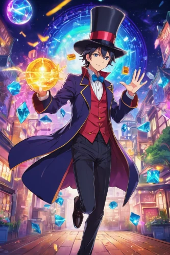 magician,ringmaster,hatter,cg artwork,birthday banner background,conductor,abracadabra,top hat,bowler hat,fireworks background,yukio,leo,background images,april fools day background,portrait background,hero academy,french digital background,wiz,halloween background,matsuno,Illustration,Japanese style,Japanese Style 03