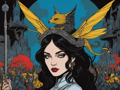 queen of the night,cover,vanessa (butterfly),birds of prey-night,crow queen,mucha,amano,mina bird,fairy tales,sorceress,book cover,canary,tarot,the enchantress,fairy queen,harpy,art nouveau,transistor,the snow queen,fairy tale icons,Illustration,Vector,Vector 14