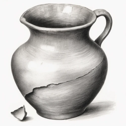 two-handled clay pot,amphora,clay jug,jug,mortar and pestle,pottery,vase,tea pot,clay jugs,urn,cooking pot,clay pot,milk pitcher,pitcher,pots,watering can,singing bowl,mug,goblet,milk jug,Illustration,Black and White,Black and White 35