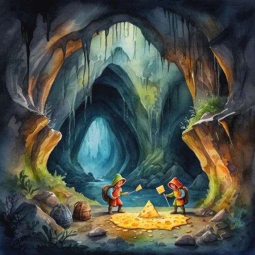 cave tour,caving,pit cave,monkey island,cave,adventure game,chasm,cartoon video game background,lava cave,magical adventure,dungeons,the limestone cave entrance,game illustration,the blue caves,mountain spring,gold mining,dungeon,lava tube,cave on the water,mining,Illustration,Paper based,Paper Based 24