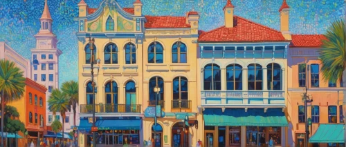 fox theatre,majorelle blue,venice square,facade painting,alabama theatre,galveston,new orleans,havana,venetian hotel,old havana,french quarters,palo alto,medina,havana cuba,colorful facade,menger,walt disney center,charleston,gaudí,tenderloin,Conceptual Art,Daily,Daily 31