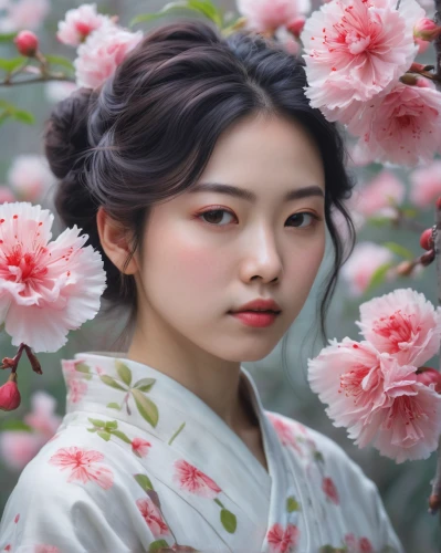 japanese floral background,japanese woman,japanese art,geisha,hanbok,chinese art,geisha girl,floral japanese,digital painting,plum blossoms,oriental painting,world digital painting,japanese cherry,oriental girl,japanese camellia,sakura blossom,plum blossom,japanese sakura background,flower painting,peach blossom,Conceptual Art,Oil color,Oil Color 05