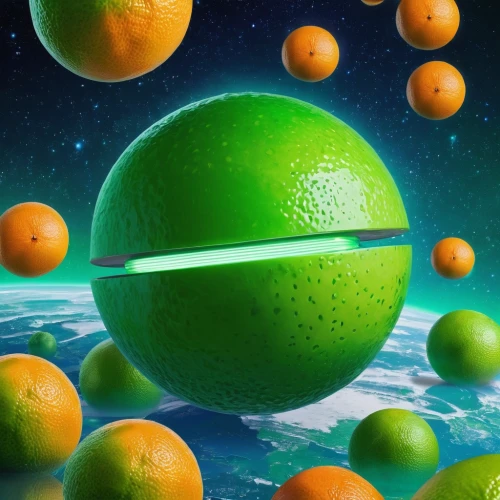 green oranges,oranges,green tangerine,asian green oranges,tangerines,citrus,valencia orange,citrus juicer,oranges half,orange slices,spheres,green bubbles,orange,patrol,juicy citrus,limes,citrus fruit,earth fruit,orange fruit,muskmelon,Conceptual Art,Sci-Fi,Sci-Fi 04
