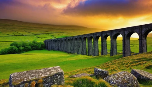 ribblehead viaduct,yorkshire dales,sweeping viaduct,peak district,viaduct,yorkshire,northern ireland,wales,chmarossky viaduct,north yorkshire moors,scotland,north yorkshire,wicklow,ireland,railway bridge,landscapes beautiful,orkney island,disused trains,hogwarts express,devil's bridge,Illustration,Paper based,Paper Based 10