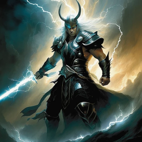 god of thunder,thor,norse,heroic fantasy,strom,cleanup,wind warrior,poseidon god face,loki,thorin,fantasy warrior,poseidon,the archangel,thunderbolt,dark elf,paladin,odin,god of the sea,wall,destroy,Illustration,Realistic Fantasy,Realistic Fantasy 16