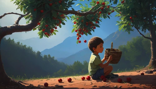 girl picking apples,apple mountain,apple harvest,collecting nut fruit,forest fruit,fruit tree,acorns,grape harvest,forest workers,picking apple,strawberry tree,farmer in the woods,red berries,watermelon painting,red apples,berries,fresh berries,goji,apple trees,apple tree,Conceptual Art,Sci-Fi,Sci-Fi 07
