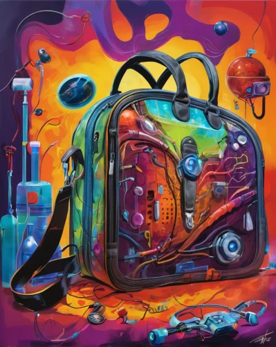 trip computer,suitcase,smart album machine,luggage,electric gas station,volkswagen bag,bowling ball bag,world digital painting,backpack,e-gas station,luggage and bags,travel bag,computer art,autome,suitcases,petrol pump,lunchbox,cyberpunk,cyclocomputer,gas pump,Conceptual Art,Oil color,Oil Color 21
