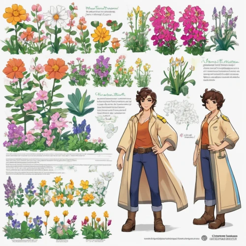 perennial plants,meadow primrose,verbena family,perennial plant,hawkweeds,carnation coloring,herbaceous,dogbane family,ironweed,flower borders,flowering shrubs,bunches of rowan,flower illustration,larkspur,english marigold,phlox,greek valerian,ornamental plants,flowers of the field,garden herbs,Unique,Design,Character Design
