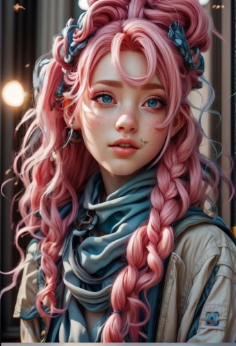 medusa,luka,pink hair,fantasy portrait,medusa gorgon,harajuku,rapunzel,s-curl,artist doll,gemini,rosa 'the fairy,mezzelune,sky rose,violet head elf,cg,pink beauty,zodiac sign libra,female doll,anime girl,custom portrait