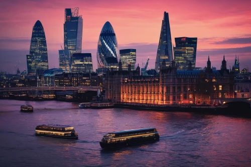 city of london,london,thames,river thames,london buildings,london bridge,shard of glass,evening city,pink dawn,st pauls,thames trader,beautiful buildings,blue hour,red sky,city skyline,united kingdom,shard,embankment,city scape,red sky at morning,Conceptual Art,Fantasy,Fantasy 32