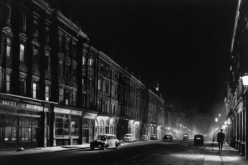 eastgate street chester,night scene,lovat lane,old street,1950s,1940s,pall mall,stieglitz,gas lamp,black city,old linden alley,1920s,night photograph,old avenue,1929,1940,1921,1926,1952,arbat street,Illustration,Retro,Retro 24