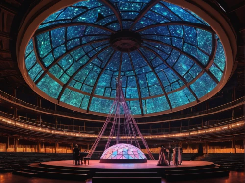 musical dome,planetarium,dome,the globe,orrery,dome roof,rotunda,epcot ball,tardis,stage design,prism ball,panopticon,stargate,globe,oculus,theater stage,epcot center,armillary sphere,revolving light,copernican world system,Art,Classical Oil Painting,Classical Oil Painting 38
