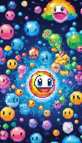 pixel cells,pixaba,pixel art,kirby,pac-man,facebook pixel,pacman,pixel,acid lake,small bubbles,rainbow world map,dot background,candy pattern,fairy galaxy,pixels,bubbles,crayon background,wishing well,school of fish,multicolor faces,Unique,Pixel,Pixel 02