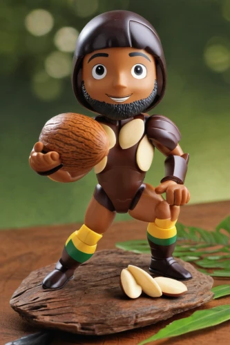 football player,mini rugby,playmobil,gridiron football,game figure,figurine,brazil nuts,football fan accessory,wooden figure,decorative nutcracker,holding a coconut,football equipment,pigskin,touch football (american),sports collectible,marzipan figures,chestnut mushroom,national football league,clay animation,sprint football,Unique,3D,Garage Kits