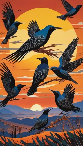 birds in flight,bird migration,birds flying,bird flight,bird painting,flying birds,flock of birds,starlings,flock home,migratory birds,blue winged teal,geese flying,key birds,flock,the birds,migration,bird illustration,a flock of pigeons,swallows,birds,Illustration,Vector,Vector 13