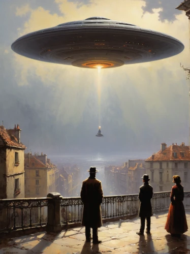 saucer,ufo,ufos,ufo intercept,flying saucer,unidentified flying object,airships,abduction,airship,zeppelins,close encounters of the 3rd degree,alien invasion,extraterrestrial life,sci fiction illustration,aliens,brauseufo,zeppelin,panopticon,science fiction,science-fiction,Art,Classical Oil Painting,Classical Oil Painting 32