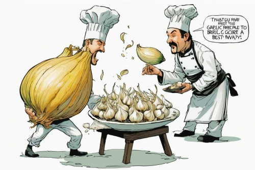 aligot,roasted garlic,chef hat,chef,chef's hat,chef hats,cookery,pastry chef,chefs,cooking plantain,cuisine classique,aioli,food and cooking,men chef,lyonnaise potatoes,sfogliatelle,viennoiserie,beekeeper's smoker,cooking vegetables,food preparation,Illustration,American Style,American Style 06