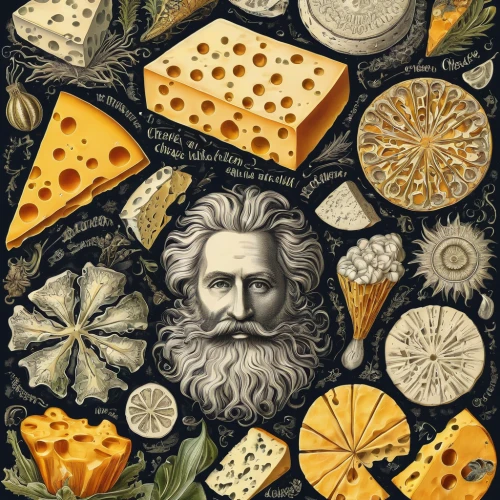 food icons,pecorino romano,grana padano,food collage,cheeses,pecorino sardo,fruit pattern,stravecchio-parmesan,blocks of cheese,wheels of cheese,pizza stone,cheese plate,pizza cheese,settlers of catan,cheese wheel,mold cheese,cooking book cover,food ingredients,carpaccio,johannes brahms,Illustration,Retro,Retro 24