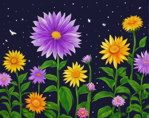 wood daisy background,flower background,asters,flowers png,daisy flowers,barberton daisies,dandelion background,chrysanthemum background,floral digital background,daisies,flower illustrative,floral background,flower painting,meadow daisy,blanket of flowers,cartoon flowers,flowers pattern,meadow flowers,flower illustration,autumn asters,Illustration,American Style,American Style 06