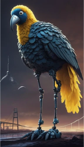 blue and gold macaw,blue and yellow macaw,hyacinth macaw,yellow macaw,blue macaw,blue parrot,macaws blue gold,harp of falcon eastern,caique,macaw,big bird,canary bird,peregrine falcon,budgie,yellow parakeet,nocturnal bird,bird tower,stadium falcon,3d crow,perched bird,Conceptual Art,Sci-Fi,Sci-Fi 25