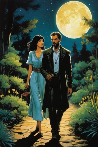 shepherd romance,gone with the wind,film poster,honeymoon,romance novel,the moon and the stars,romantic scene,khokhloma painting,cd cover,big moon,vintage illustration,moon phase,italian poster,moonshine,vintage man and woman,the moon,moon valley,phase of the moon,angel moroni,moon shine,Illustration,Realistic Fantasy,Realistic Fantasy 06