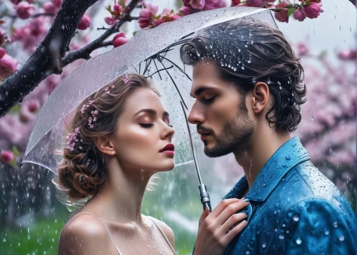 cherry blossom in the rain,romantic scene,love in the mist,fantasy picture,a fairy tale,romantic portrait,in the rain,garden of eden,fairy tale,romance novel,fairytale,blue rain,dew drop,the sun and the rain,photoshop manipulation,dewdrop,dewdrops,romantic look,digital compositing,photo manipulation,Photography,Artistic Photography,Artistic Photography 03