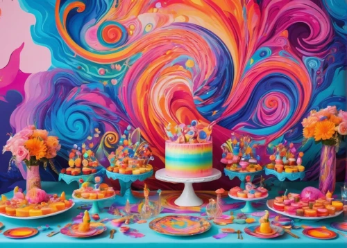 birthday background,colorful foil background,cupcake paper,happy birthday background,cake smash,neon cakes,birthday banner background,cupcake background,birthday party,birthday table,children's birthday,candy cauldron,lolly cake,colorful balloons,colored icing,marshmallow art,party decoration,birthday candle,confection,birthday cake,Conceptual Art,Oil color,Oil Color 23