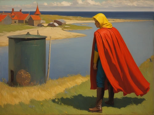 cape,caped,red cape,woman at the well,drotning holm,celebration cape,man at the sea,borkum,cloak,groenendael,grant wood,the collector,zwartnek arassari,cape dutch,waste collector,fetching water,westerhever,prejmer,bellboy,basset artésien normand,Art,Classical Oil Painting,Classical Oil Painting 20