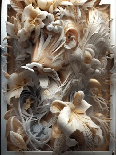 oyster mushroom,wood carving,carved wood,fractals art,mandelbulb,shavings,mouldings,decorative frame,cavatelli,fractal art,farfalle,flowers png,ornamental wood,sea shell,stone carving,botanical frame,wood flower,layer nougat,meringue,wood art