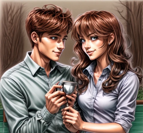 coffee tea illustration,young couple,romantic portrait,coffee background,vintage boy and girl,drinking coffee,couple,coffee beans,love couple,boy and girl,hojicha,game illustration,couple boy and girl owl,beautiful couple,couple - relationship,apple pair,as a couple,romance novel,romantic scene,cups of coffee