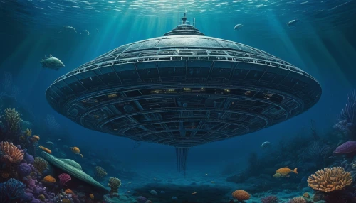 underwater landscape,ocean floor,undersea,house of the sea,ocean underwater,aquarium,underwater playground,submersible,artificial island,the bottom of the sea,sci fiction illustration,underwater world,deep sea,underwater background,marine tank,bottom of the sea,underwater oasis,cube sea,seamount,deep sea nautilus,Illustration,Realistic Fantasy,Realistic Fantasy 11